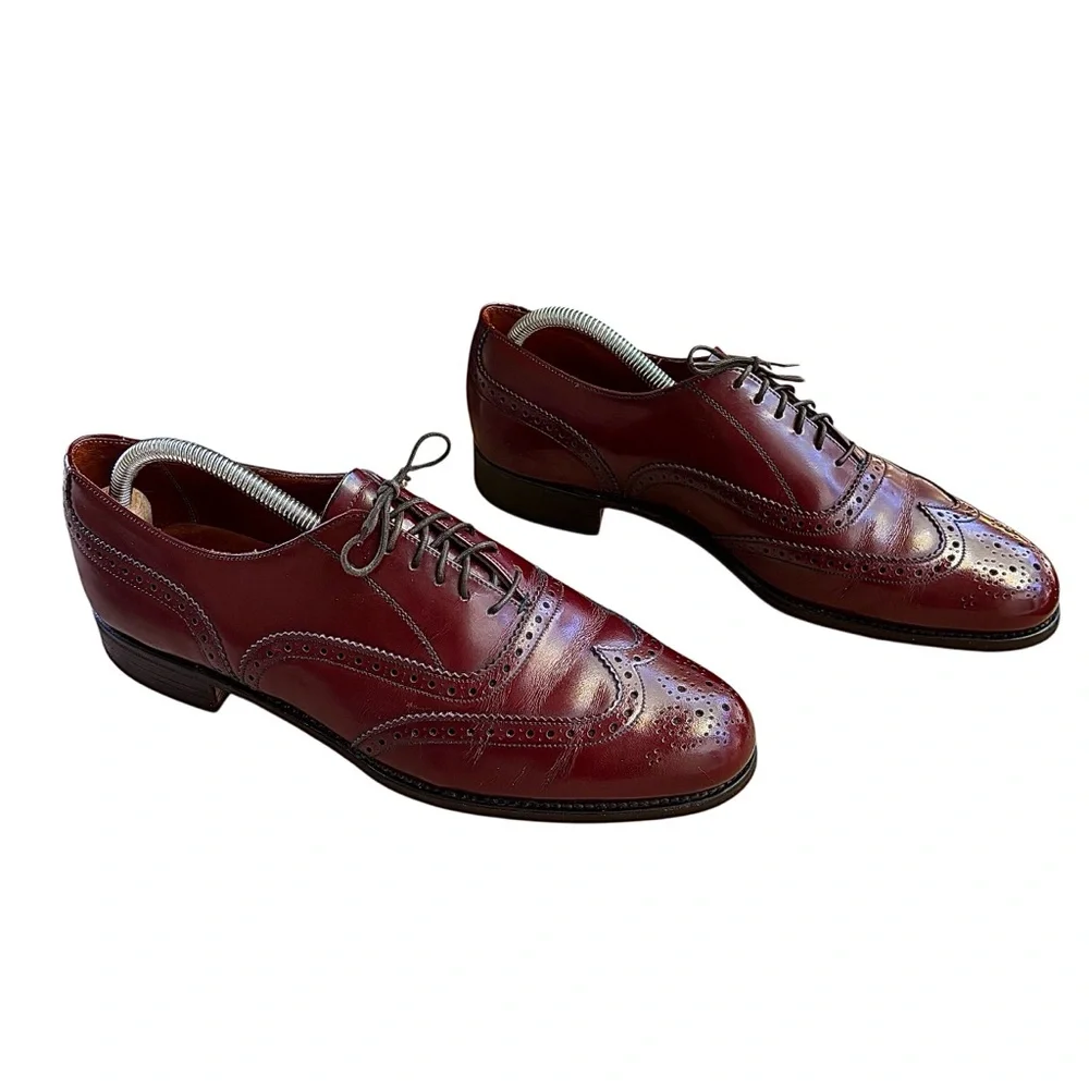 🍁GRENSON Royal Windsor Saphir Red Leather Wingtip Oxfords🍁 - Picture 3 of 14